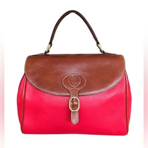 Bally Red and Brown Satchel